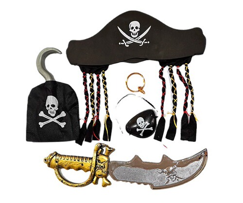 Halloween Adult Male and Female Pirate COS Costume Performance Suit Simple Caribbean Pirate Non-woven Fashion Show Costume