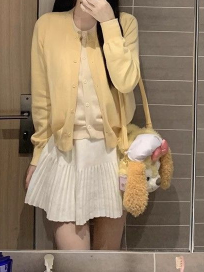 甜美风针织开衫外套女春季2025新款设计假两件温柔风软糯毛衣上衣|undefined