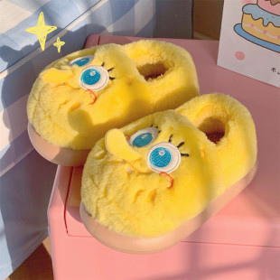 Fleece-lined warm baby children's cotton slippers soft cute Sponge Baby Boys Girls Home cotton shoes winter ins