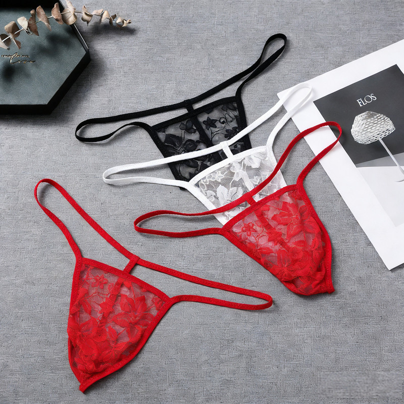 Sexy and seductive erotic underwear for men, transparent hollow-out sexy underwear, butt-lifting lace triangle thong Sexy and seductive erotic underwear for men, transparent hollow-out sexy underwear, butt-lifting lace triangle thong
