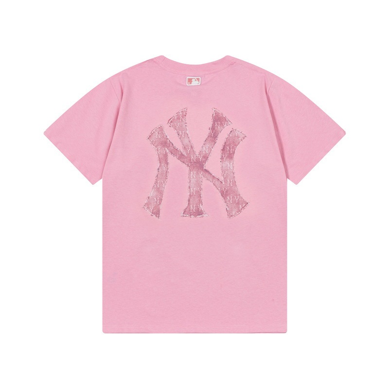 MLBハイバージョン男女カップルダメージ加工ビッグロゴファッション速乾クールTシャツ半袖25春夏新作レディーストレンド|undefined