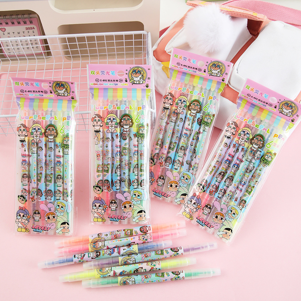 Transfronterizos extranjeros AI montaña y mar de doble cabeza puntero de resaltado puntero de tiburón puntero de madera puntero de escritura puntero de graffiti especial para tomar notas