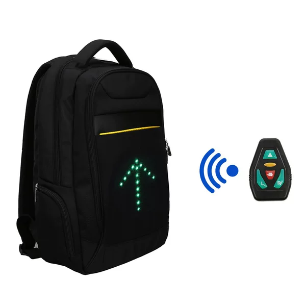 Riding backpack wireless remote control LED light-emitting bag turn signal backpack business backpack computer bag factory direct sale