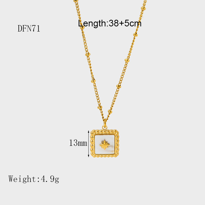 304 Stainless Steel Pendant Material Shell Inlay Material 304 Stainless Steel Simple Style Classic Style Irregular Plating Solid Color Pendant Necklace