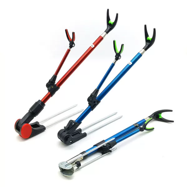 Stainless steel bold fishing rod battery bracket color dual-purpose fishing bracket ground bracket fishing supplies wholesale