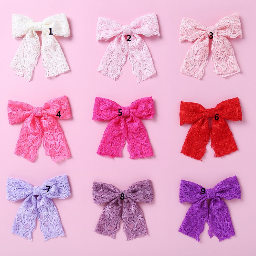 Lace children's hairgrip with bow