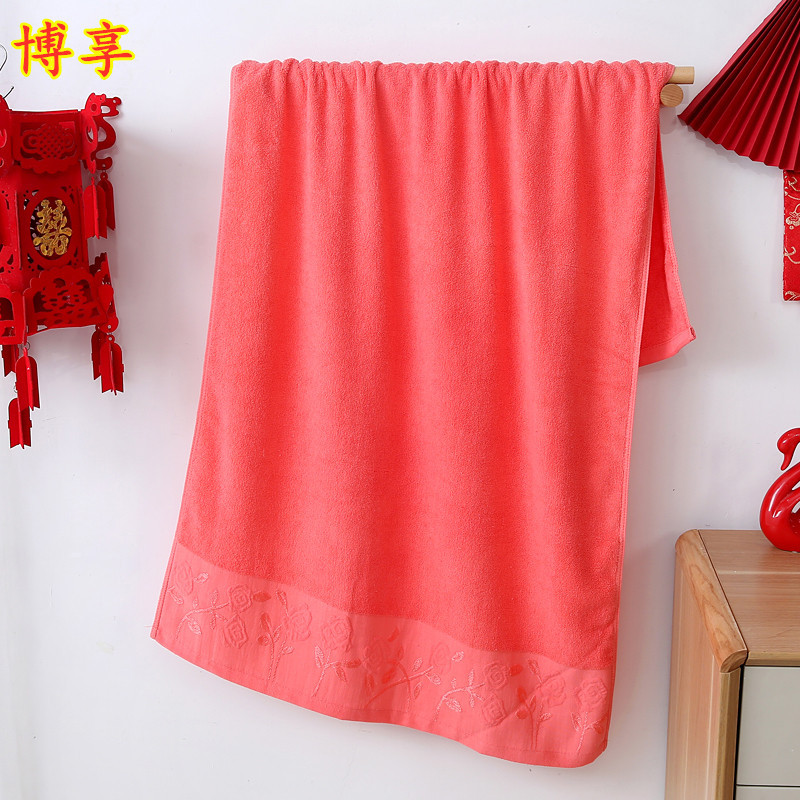 목욕 타월 레드 비 페이딩 코튼 레드 목욕 타월 성인 결혼식 선물 핑크 목욕 타월 70*140 세트