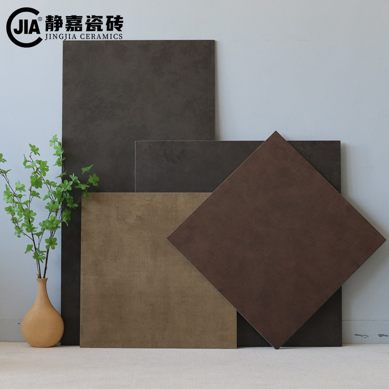 Retro Tiles 600X600 Clothing and Restaurant Shop Coffee-Colored Antique Tiles Matte Non-Slip Engineering Floor Tiles Coffee Color