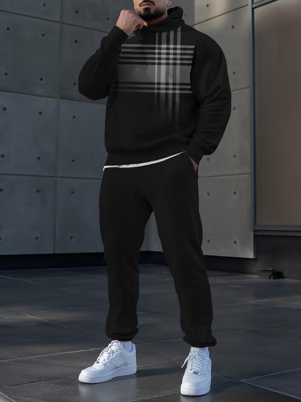 Primavera 2023 nuevo eBay AliExpress Amazon hombres deportes traje casual 3D impreso cuello redondo Pantalones