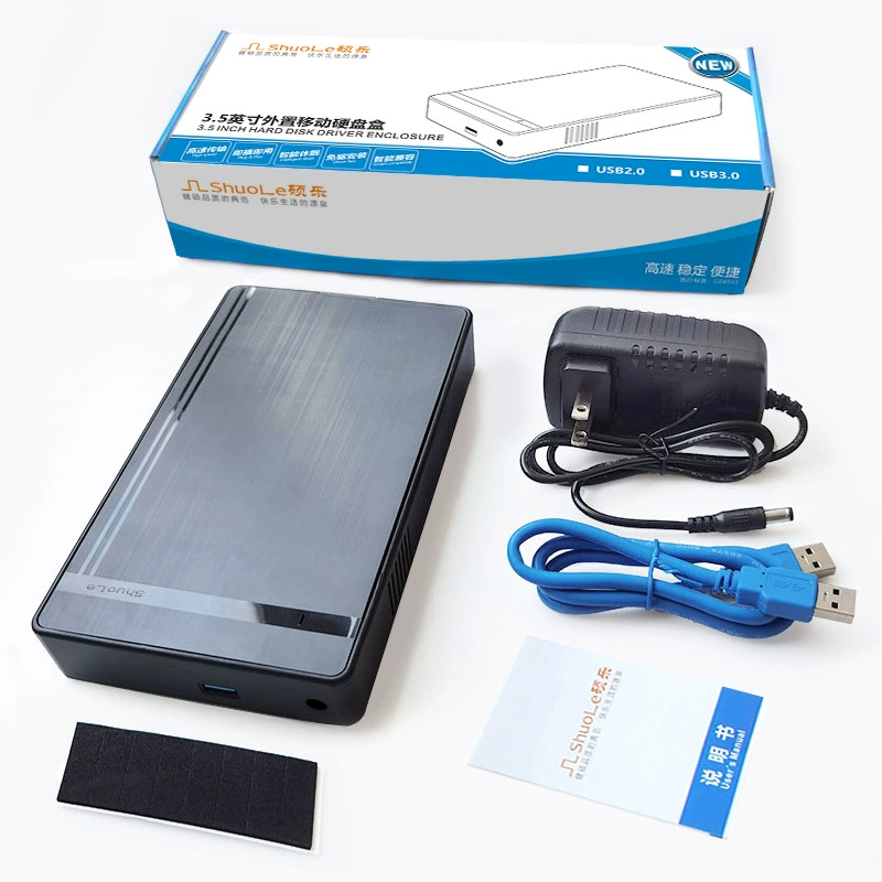 Корпус внешнего HDD USB3.0 для 3,5"/2,5" SATA, порт последовательный, без инструментов, мобильный внешний жесткий диск