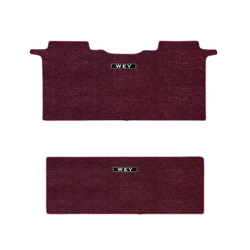 Universal Foot Pad | Gaoshan Mats Interior Modification - middle-row-three-rows-wine-red-imitation-cashmere-material