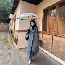 高端双排扣双面羊绒大衣女中长款2025新款秋冬高级感羊毛呢子外套