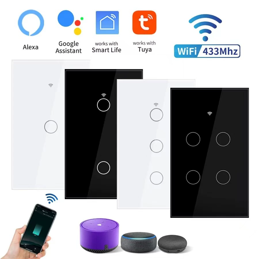 120-тип американский стандарт граффити умный Wi-Fi сенсорный переключатель панель нулевого огня одиночного огня универсальная версия приложение голосовое управление по времени