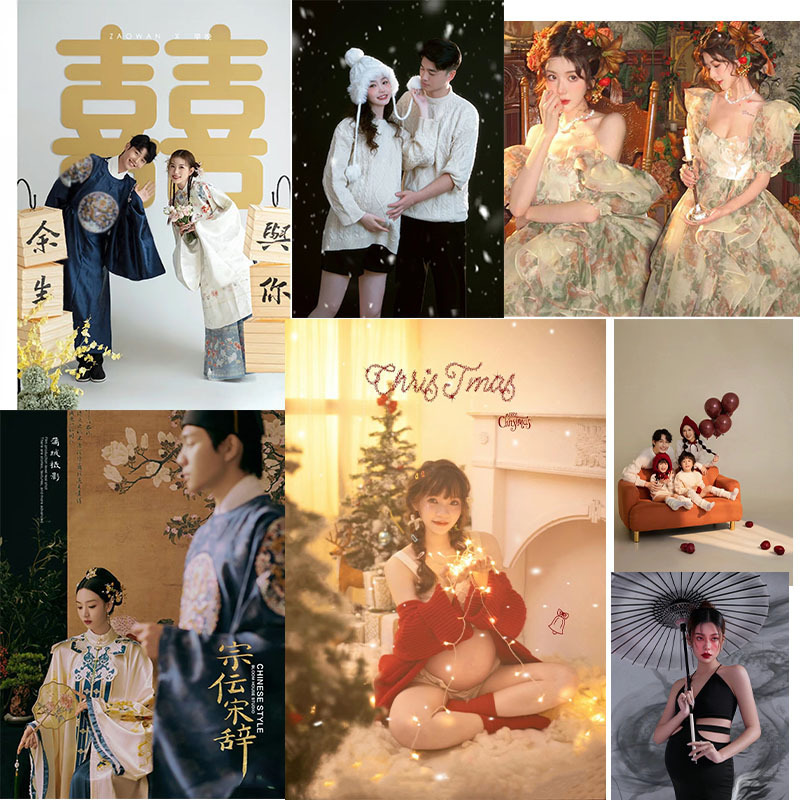 New Pregnant Women's Family Photo Suit Couple's Wedding Photography Photo Art Clothing Pregnant Mother Photo Studio Photo Dress