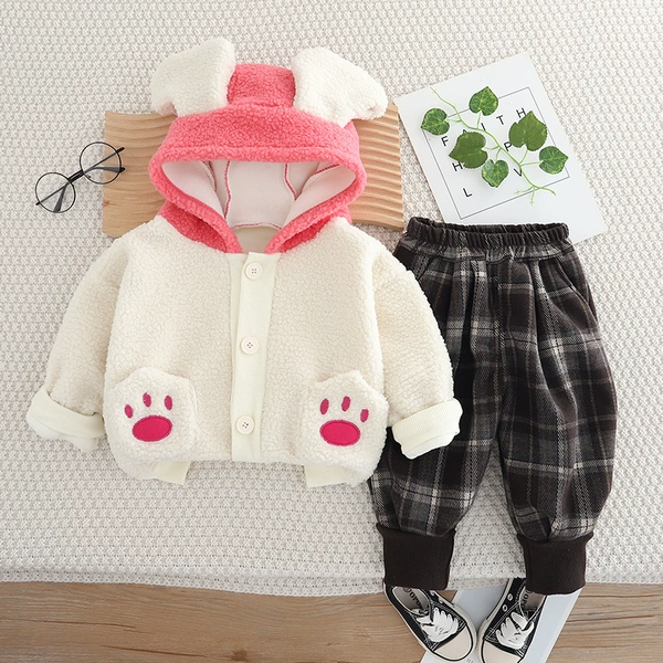 White cartoon warm hands and feet prints, set
