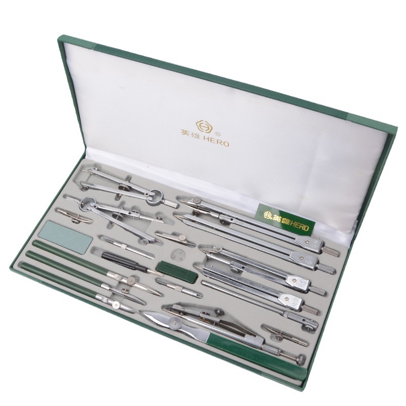 Hero compass professional drawing instrument mechanical drawing tool for college students construction and civil engineering metal compass 5