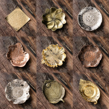 日式杯托合金茶杯垫 创意圆形隔热垫仿铜杯垫 复古功夫茶托茶道