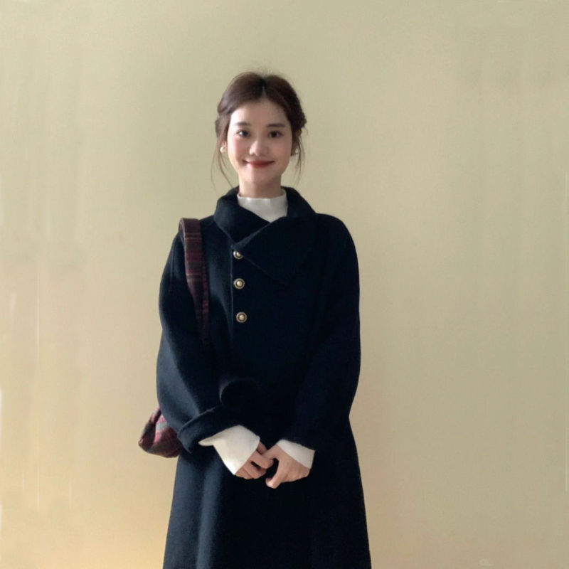2025新款呢子大衣女外套冬季韩系穿搭毛呢中长款秋冬感赫本风|undefined