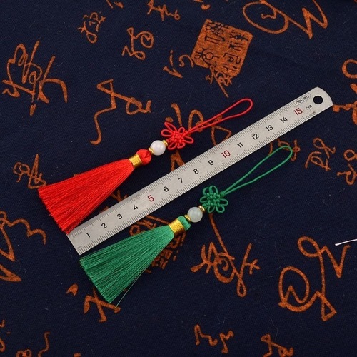 Mini beaded thin thread Chinese knot pendant featuring handicraft ethnic style tassels mobile phone bag jewelry accessories