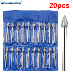 Electric grinding accessories bullet diamond grinding head 20 pieces, emery fine sand grinding needle grinding rod jade carving grinding head