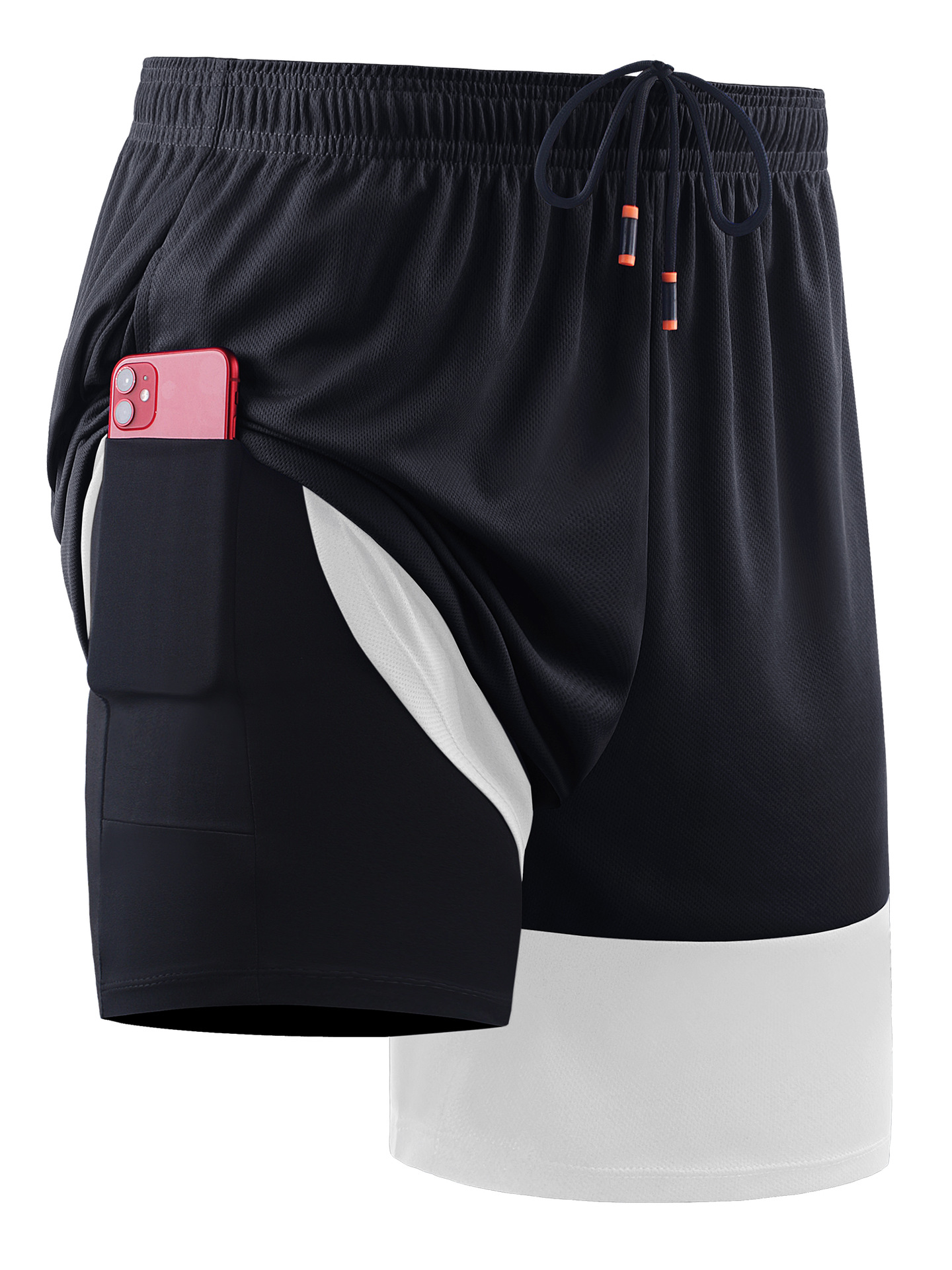 Pantalones cortos de secado rápido verano nuevos pantalones de entrenamiento de baloncesto de dos piezas falsos europeos y americanos anti-exposición correr pantalones cortos deportivos hombres image 7