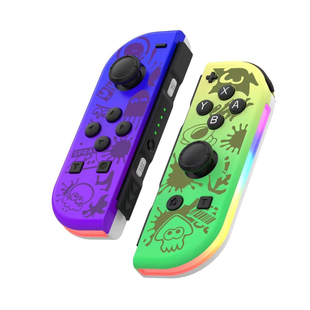 Switch Joycon Gamepad izquierdo y derecho deslumbrante efecto de luz RGB despierta 5.2 sensación de vibración Bluetooth