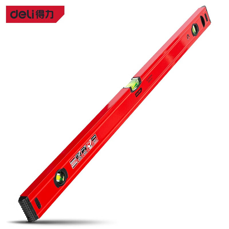 得力水平尺高精度平水尺靠尺小型铝合金实心防摔平衡仪工具强磁家
