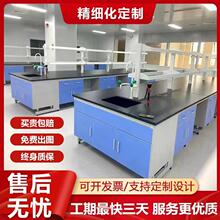 实验室工作台钢木实验台全钢中央试验操作边台化学试剂架通风橱柜