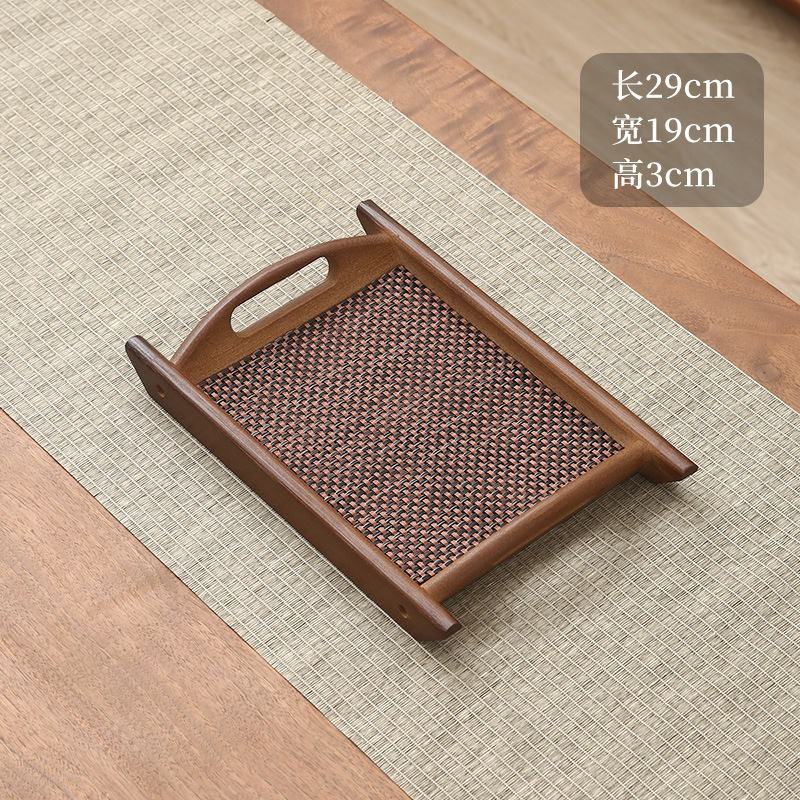 Walnut color double ear tray + placemat 29*19*3