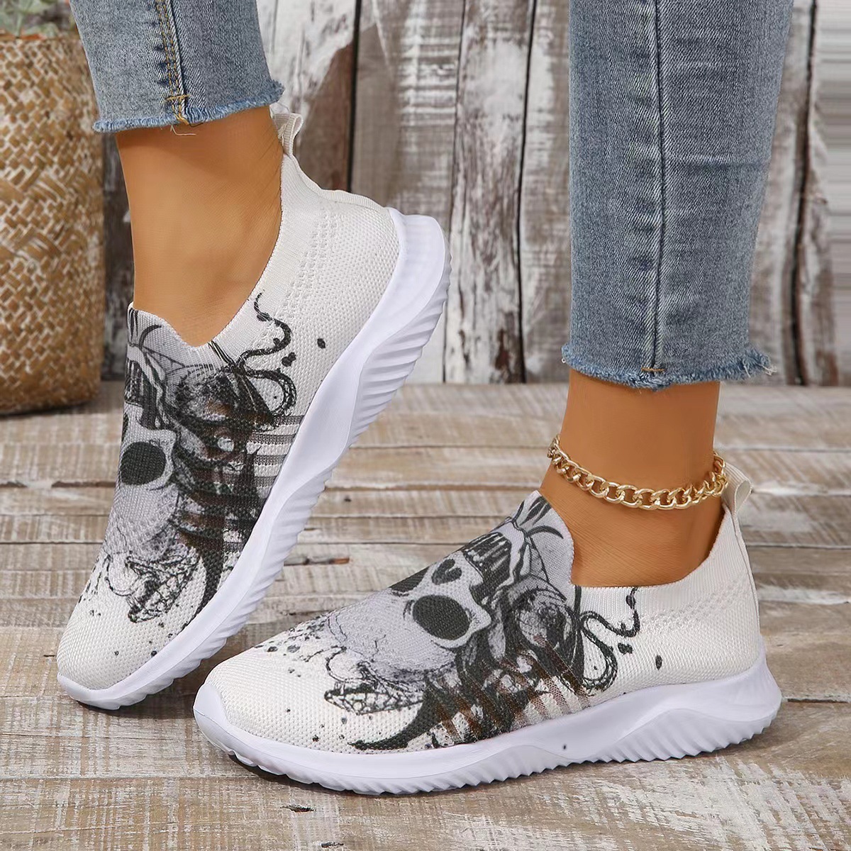 Damen Basketballschuhe Tennisschuhe Wanderschuhe Sneakers Canvas Gummisohle Leicht zu reinigendes Schuhwerk_voghion.com
