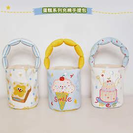 手提包高级感女生日字母夏季帆布上班小众伴手礼水桶包印花小布袋