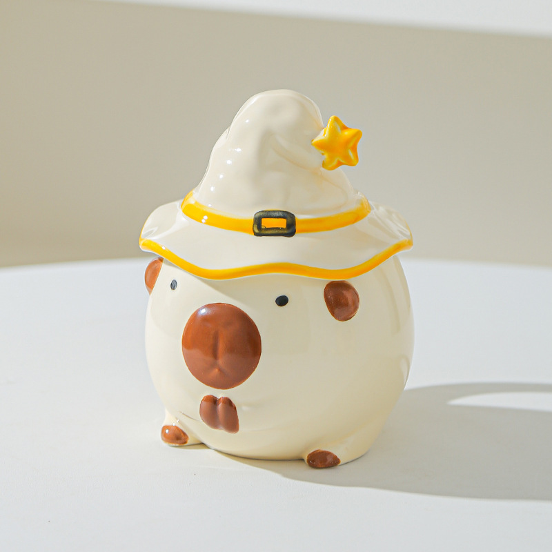 Taza Capibara para chicas lindas tazas de cerámica con tapa de agua regalo de cumpleaños tazas creativas de alto valor facial