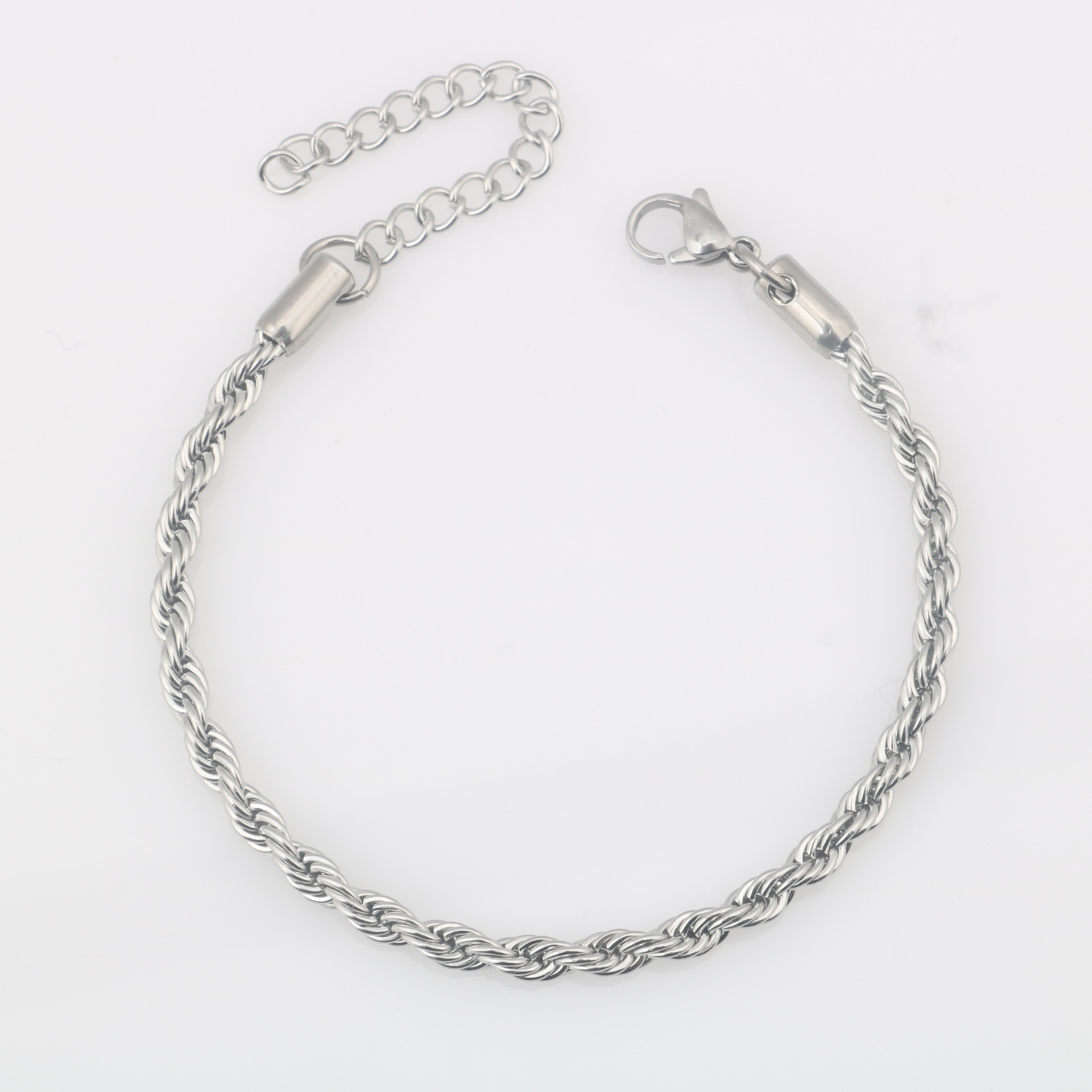 Student Hair Stylist Punk Hip Hop Stainless Steel Twist Chain Keel Chain Snake Bone Chain Titanium Steel Bracelet for Men and Women