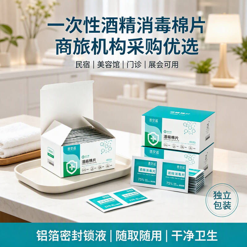Beianshi 75% Alcohol Cotton Pads, Household Disinfectant Wipes, Disposable Individually Packaged for Mobile Phones, Portable Travel Box