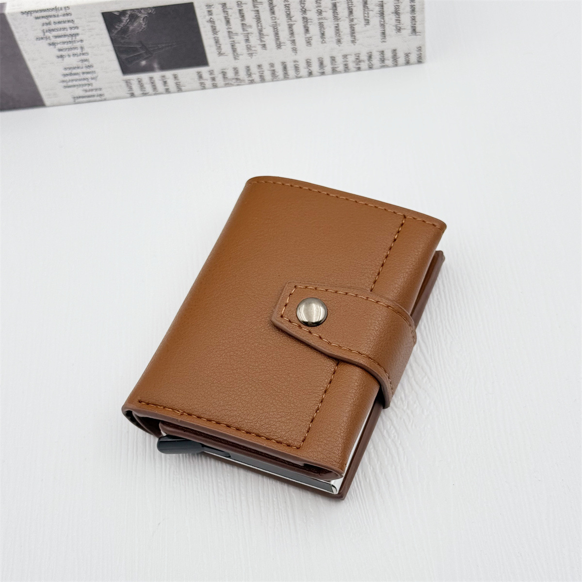 Cartera transfronteriza de nuevo estilo para hombres Cepillo anti-desmagnetización y antirrobo Estuche para tarjetas multifunción de gran capacidad Estuche para tarjetas de visita Venta caliente de Amazon