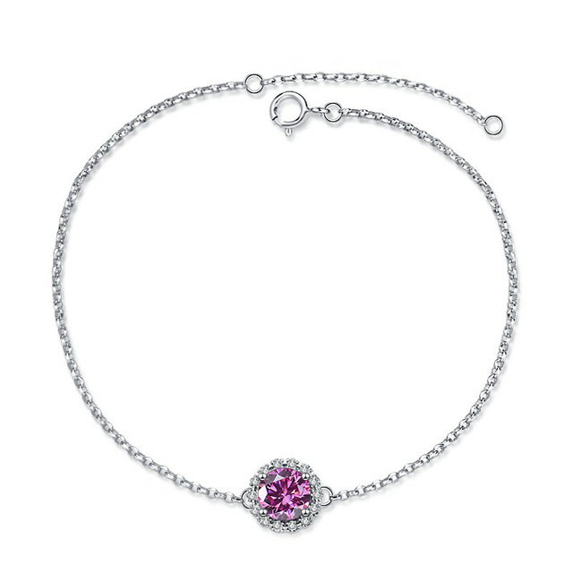 S925 joyería de plata estrella piedra grande y pequeña pulsera de moissanita mujer D color 1 quilate joyería en vivo fábrica al por mayor