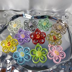 立体中空富花ペンダントペンダント合金 DIY キーホルダーバッグペンダントジュエリーアクセサリーペンダント