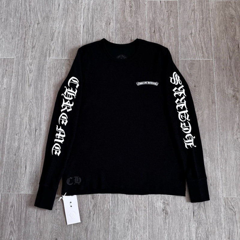 【High-Quality In-Stock Version】Ch Chrome Hearts New Waffle Pattern Sanskrit Print Long Sleeve T-Shirt Unisex 【High-Quality In-Stock Version】Ch Chrome Hearts New Waffle Pattern Sanskrit Print Long Sleeve T-Shirt Unisex