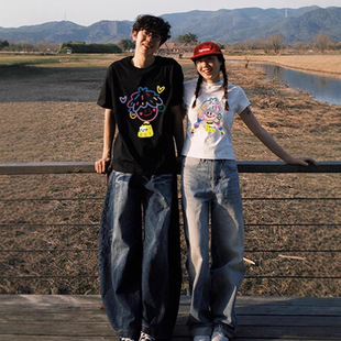 Summer Pure Cotton Short-Sleeved T-Shirt Couple Wear Lazy Style Loose Niche Design Tops for Men and Women Student Trendy Class Uniforms