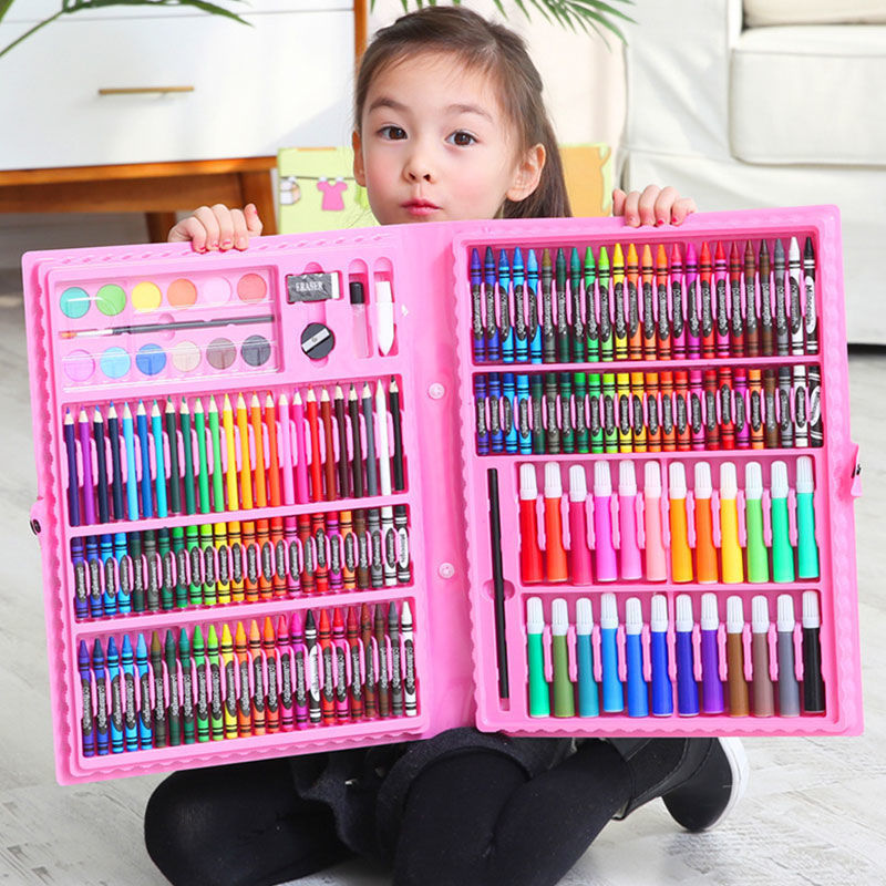 水彩笔套装儿童绘画送画本礼盒画笔蜡笔幼儿园小学生美术用品|ms