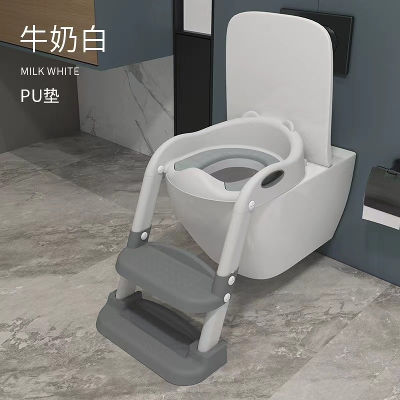 Children's Baby's Ladder Folding Toilet Stairs for Boys and Girls Toilet Rack Cushion Cover for Children's Household