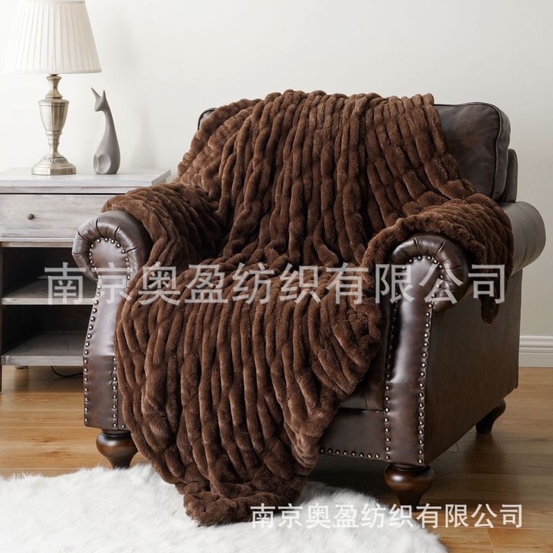 跨境毛毯仿兔绒毛毯子午睡加厚毯子短毛办公室毯子沙发毯高级感|undefined