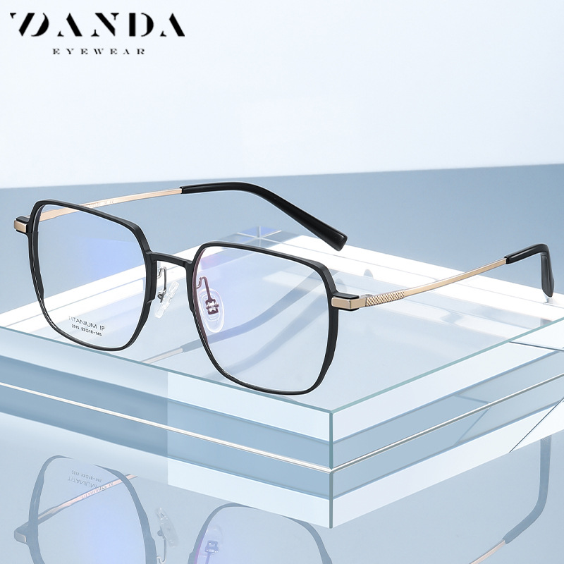 El nuevo marco de gafas de titanio puro del fabricante YJ2015 caja de aluminio y magnesio gafas ultraligeras bola abierta se puede equipar con marco de gafas de miopía