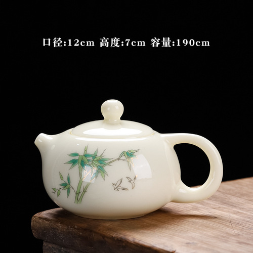 Gemstone Yellow Single-item Three Talents Gaiwan Xishi Teapot Fair Cup Tea Sea Tea Drinking Cups Wholesale Manufacturer Direct Supply