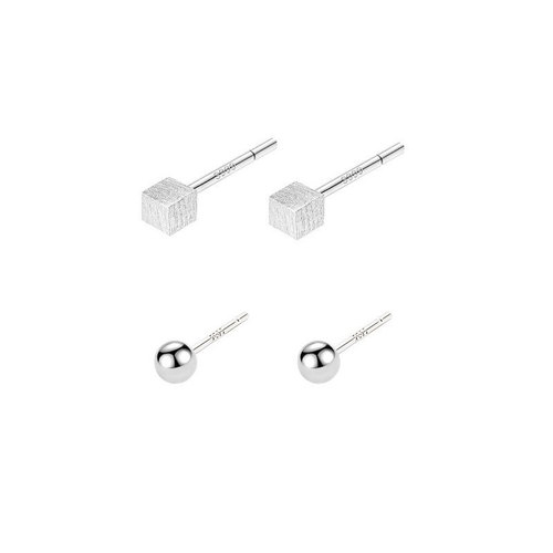 999 Pure Silver Needles Earrings Piercing Earrings  New Style Unique Design High-end Bone Stud Earrings