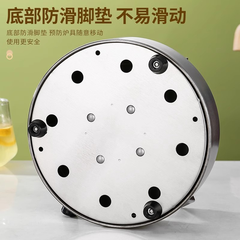 不锈钢加厚酒精炉圆形户外便携式迷你火锅炉小火锅套装酒店商用|undefined
