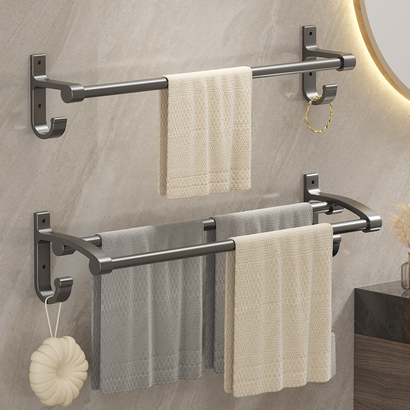 Punch-free Towel Rack Bathroom Towel Rack Bathroom Hanger Toilet Towel Bar Hanging Rod