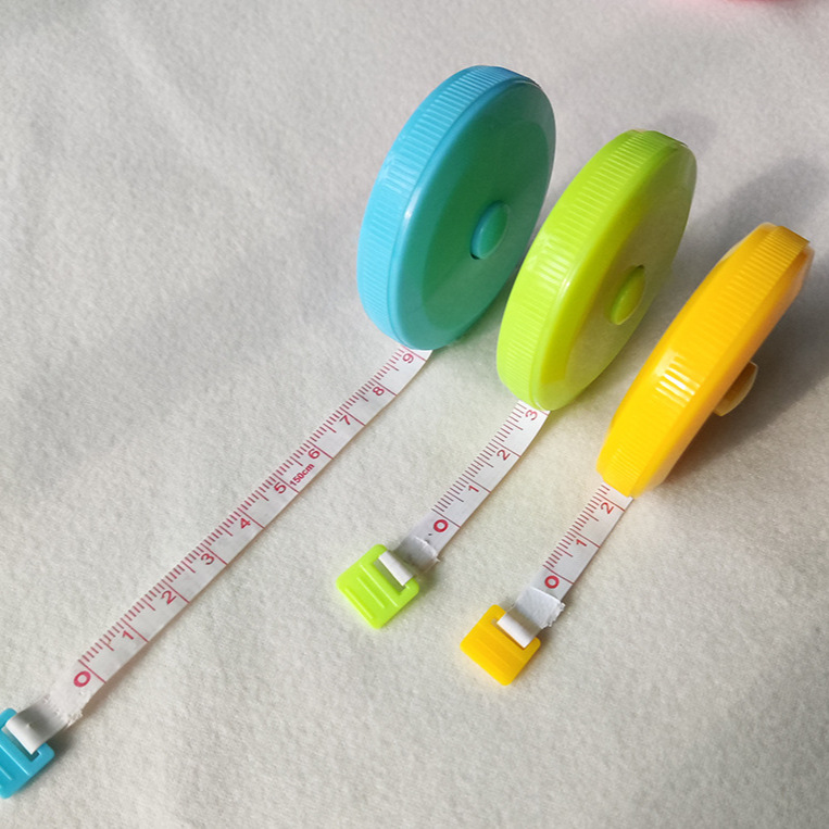 Cinta métrica de Color 1,5 m Mini cinta métrica retráctil redonda en stock publicidad LOGO regla de regalo regla de tres circunferencia Regla suave