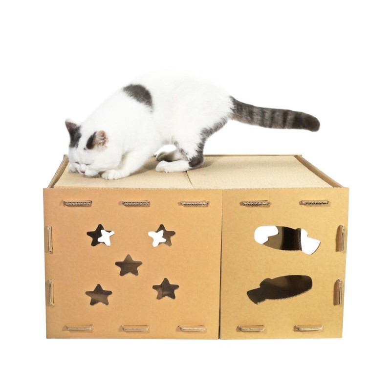 猫トンネル猫キャッチャー猫の巣猫の家の大型段ボール耐摩耗爪器二重猫のおもちゃ|undefined