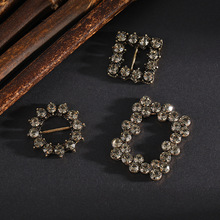 复古diy合金饰品配件镶钻镂空几何服饰配件时尚简约头饰材料批发